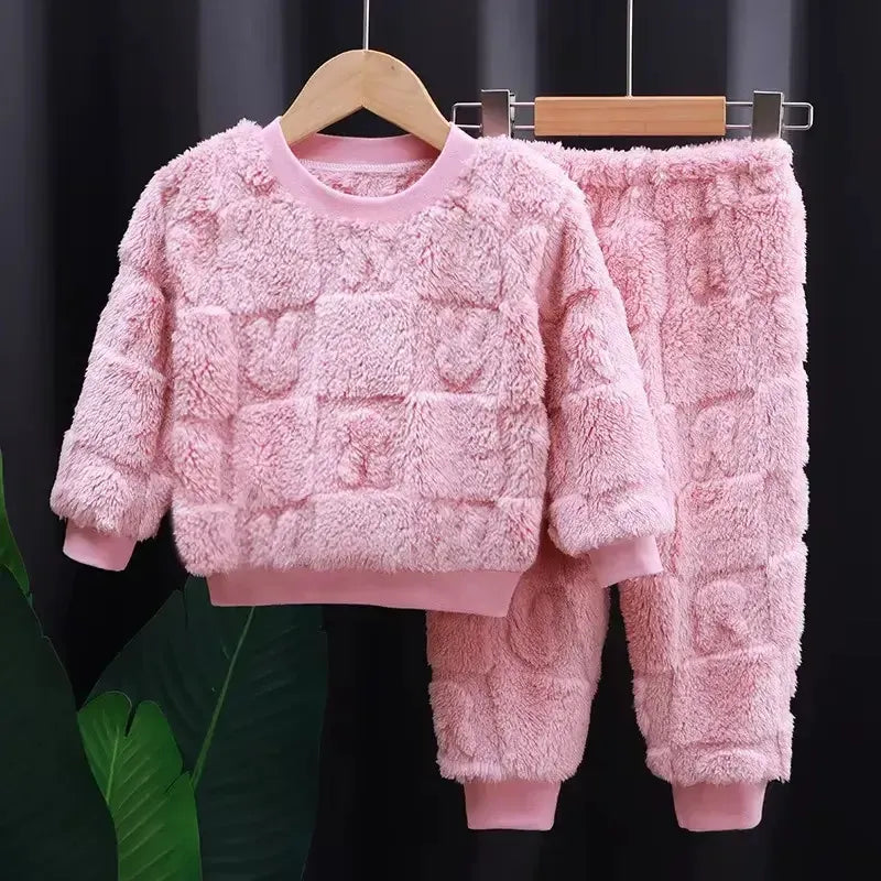 Pijamas de Flanela Outono Inverno Meninos e Meninas - Loja Conjunto Infantil