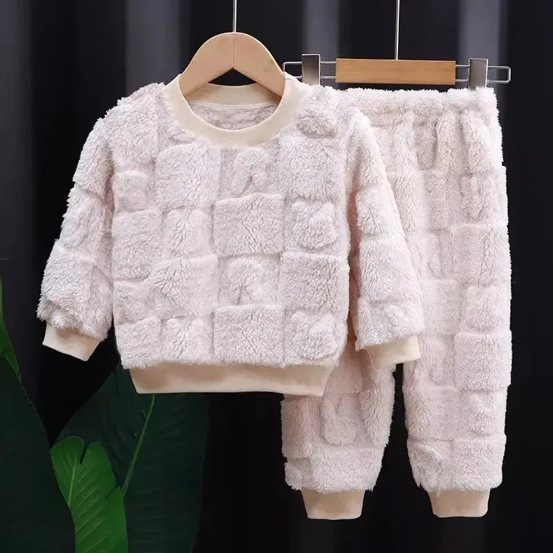 Pijamas de Flanela Outono Inverno Meninos e Meninas - Loja Conjunto Infantil