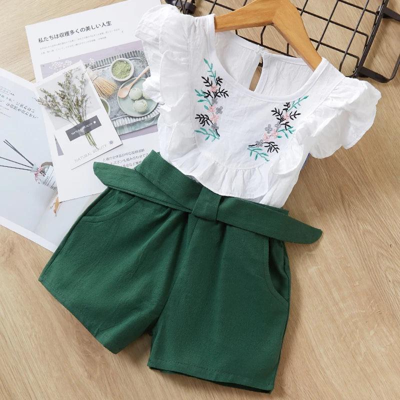 Roupas Infantil Meninas Camiseta + Short - Loja Conjunto Infantil