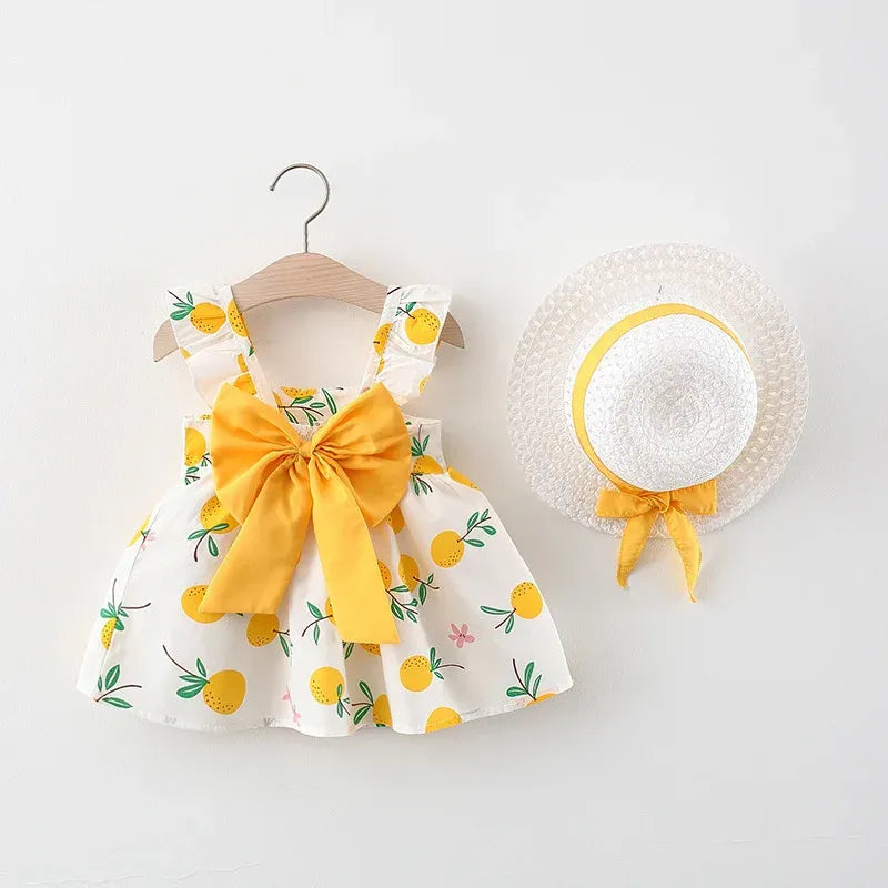 Vestido_Bebe_Menina_com_Chapeu_amarelo_conjunto_infantil