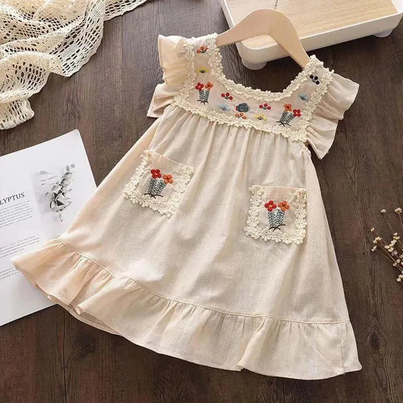 Vestido_Infantil_Bege_Loja_Conjunto_infantil