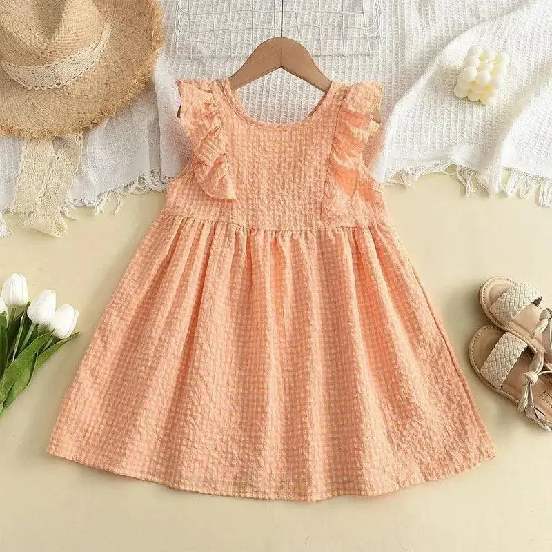 Vestido_Infantil_Salmão_Loja_Conjunto_infantil