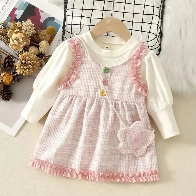 Vestido_de_Criança_Rosa_conjunto_infantil