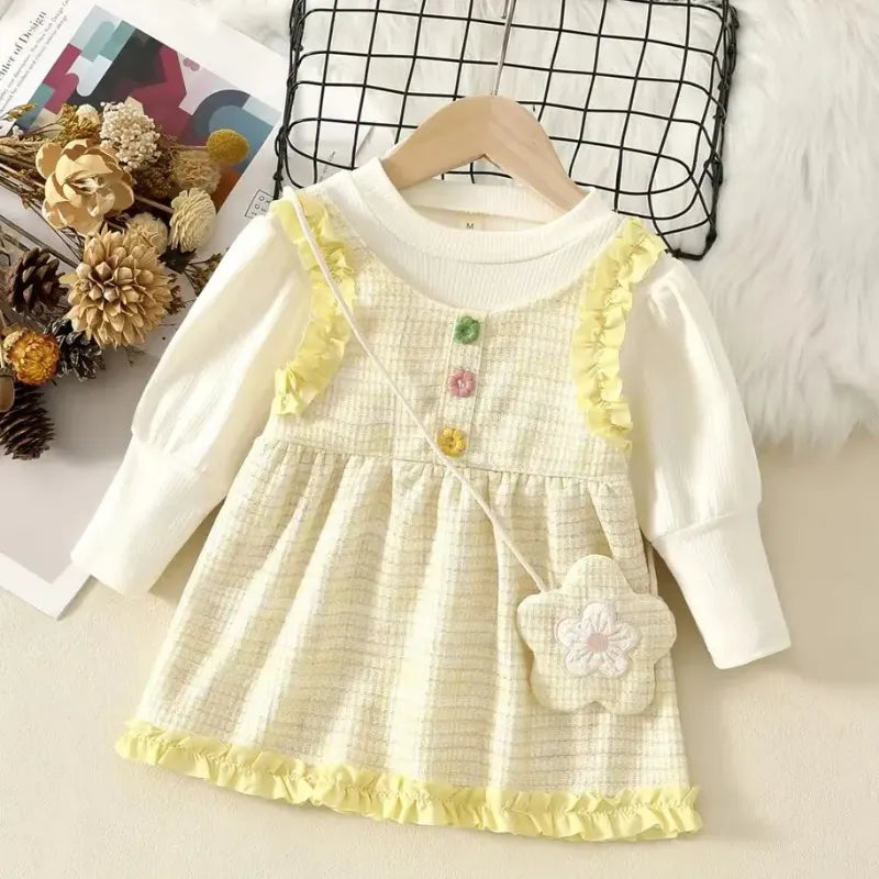 Vestido_de_Criança_Amarelo_conjunto_infantil