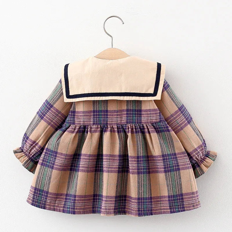 Vestido_para_Bebes_xadrez_Roxo_Loja_Conjunto_Infantil
