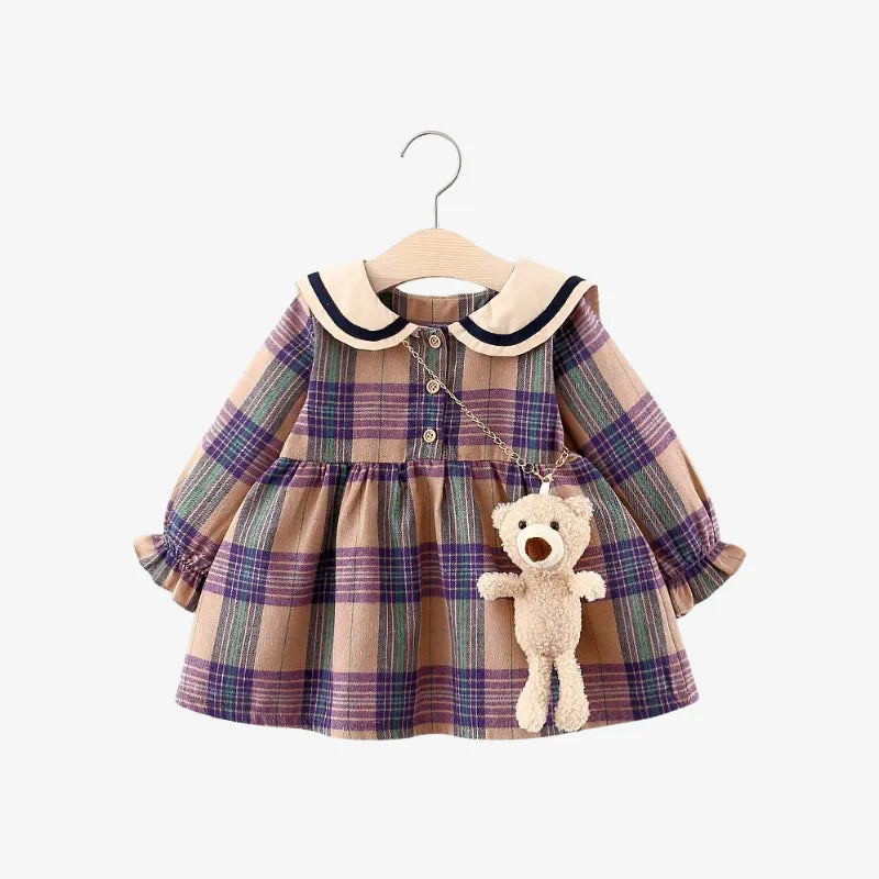 Vestido_para_Bebes_xadrez_Loja_Conjunto_Infantil