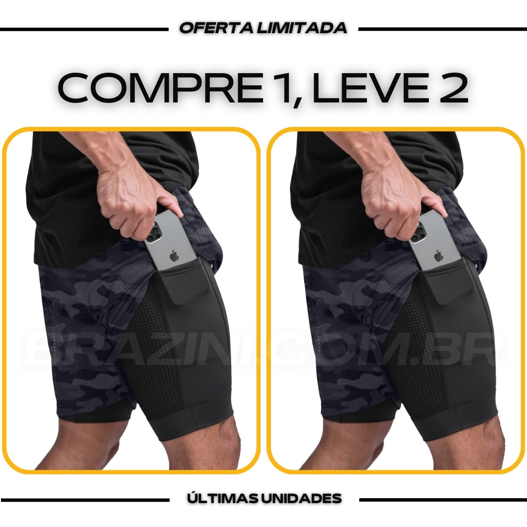 Shorts Dry-Fit™ de Compressão CJ - COMPRE 1 LEVE 2