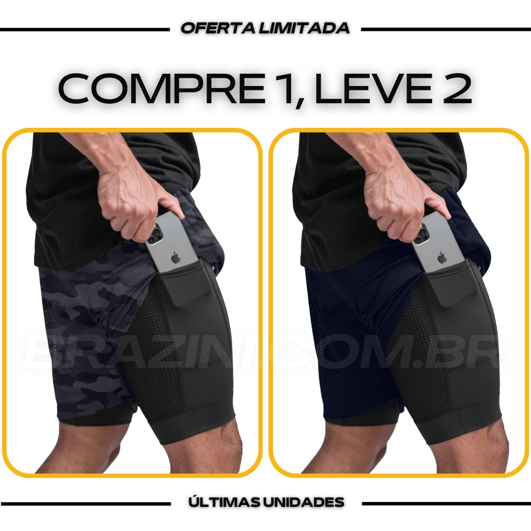 Shorts Dry-Fit™ de Compressão CJ - COMPRE 1 LEVE 2