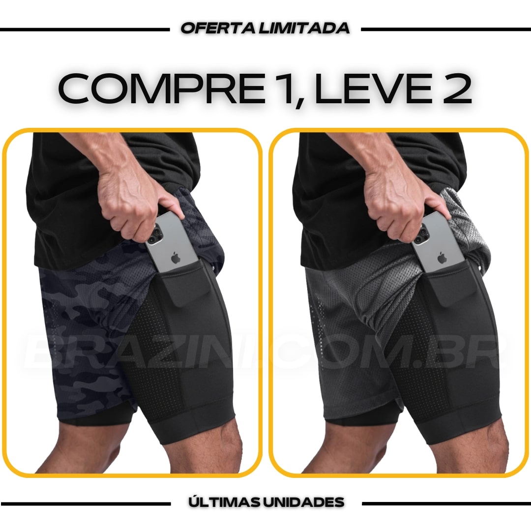 Shorts Dry-Fit™ de Compressão CJ - COMPRE 1 LEVE 2