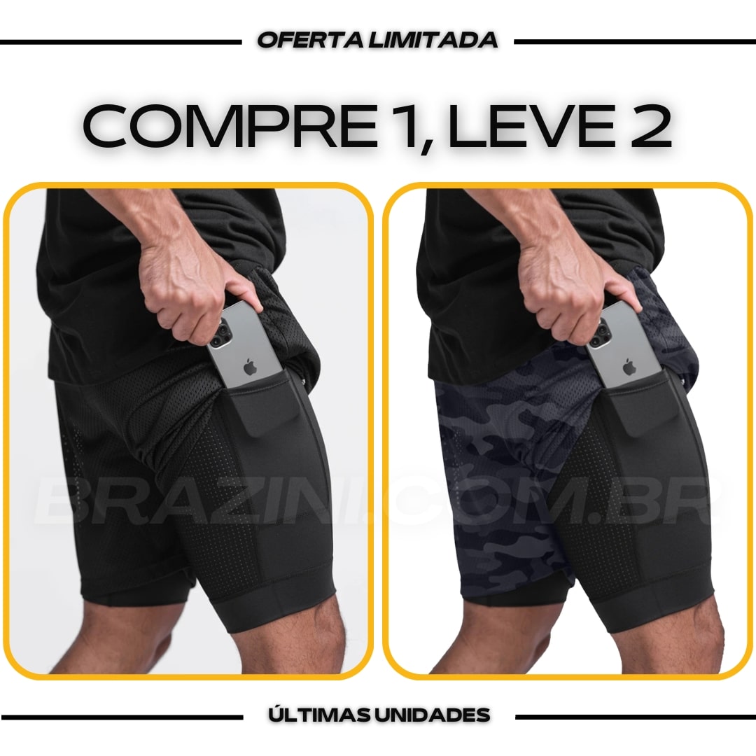 Shorts Dry-Fit™ de Compressão CJ - COMPRE 1 LEVE 2