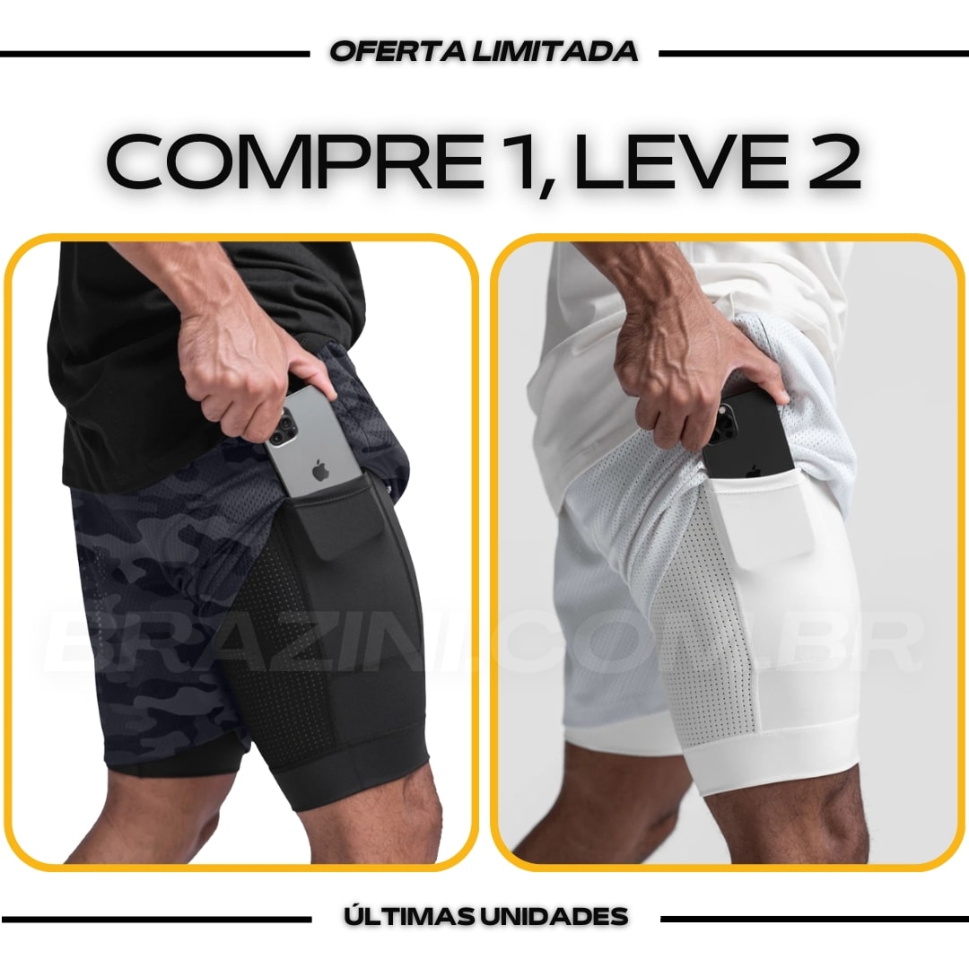 Shorts Dry-Fit™ de Compressão CJ - COMPRE 1 LEVE 2