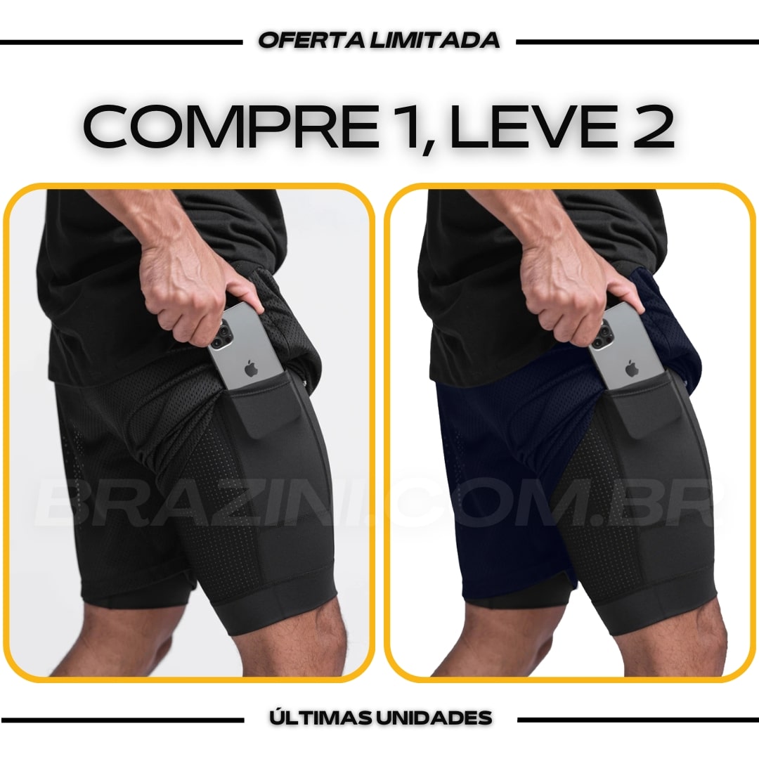 Shorts Dry-Fit™ de Compressão CJ - COMPRE 1 LEVE 2