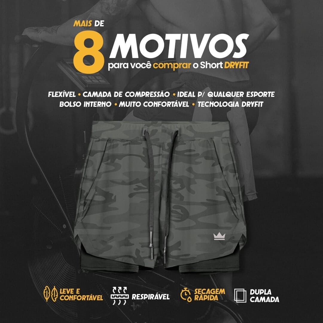 Shorts Dry-Fit™ de Compressão CJ - COMPRE 1 LEVE 2