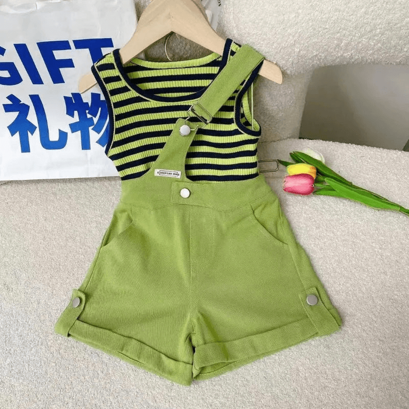 Conjunto Infantil Menina 2024 Novas Moda Listrado Loja ConjuntoInfantil