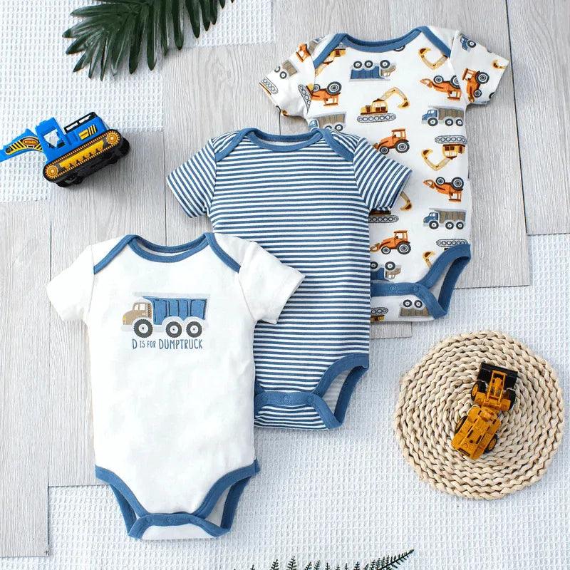 Conjunto Bodysuit 3 pçs Verão Meninos Bebê - Loja Conjunto Infantil