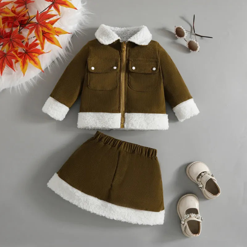 Conjunto_Infantil_Menina_saia_jaqueta_conjunto_infantil_verde