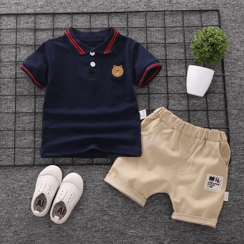 Conjunto Infantil Camisa Polo para Meninos_Loja_ConjuntoInfantil perfeito para deixar os meninos elegantes e confortáveis