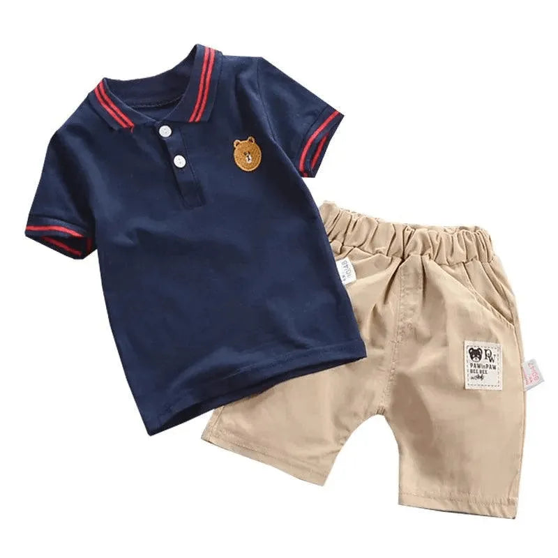 Conjunto Infantil Camisa Polo para Meninos_Loja_ConjuntoInfantil perfeito para deixar os meninos elegantes e confortáveis