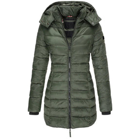 Casaco Feminino de Inverno com Capuz e Zíper - Acolhedor, Elegante e Leve