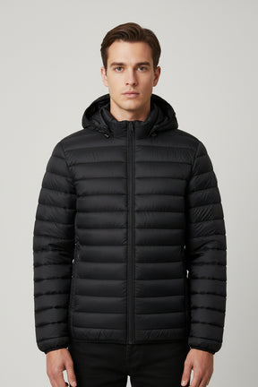 Jaqueta Masculina Puffer Peluciada com Capuz Removível