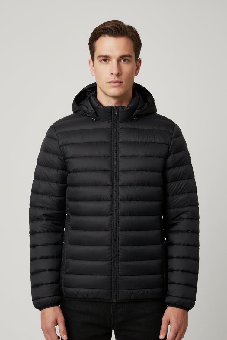 Jaqueta Masculina Puffer Peluciada com Capuz Removível
