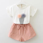 Roupas Infantil Meninas Camiseta + Short - Loja Conjunto Infantil
