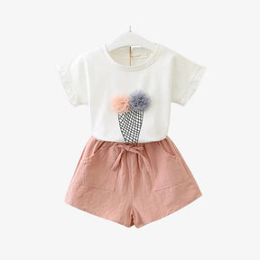 Roupas Infantil Meninas Camiseta + Short - Loja Conjunto Infantil