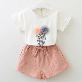 Roupas Infantil Meninas Camiseta + Short - Loja Conjunto Infantil