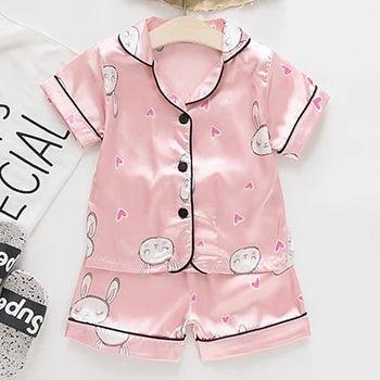 Pijamas Infantil de Cetim Meninos e Meninas - Loja Conjunto Infantil