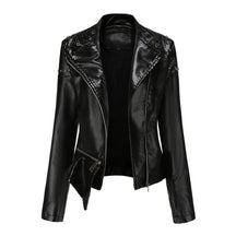 Jaqueta Feminina Estilo Motociclista com Gola Alta