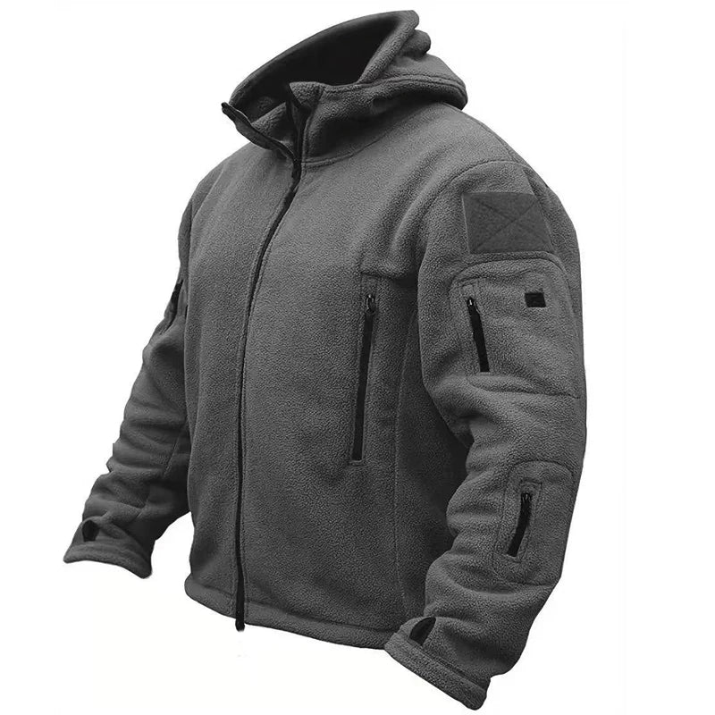 Jaqueta Masculina Tática com Capuz e Forro Fleece - (Promoção de Inverno 2026)