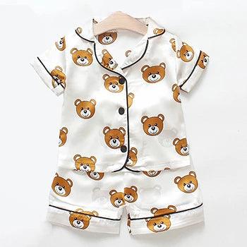 Pijamas Infantil de Cetim Meninos e Meninas - Loja Conjunto Infantil