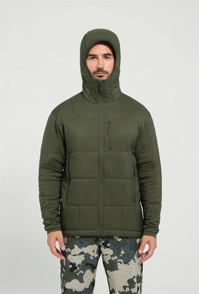 Jaqueta Masculina Térmica de Nylon Ripstop com Estampa Xadrez