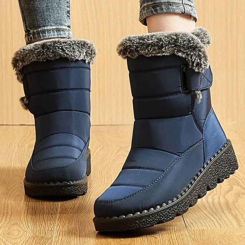 Bota Feminina Para Inverno Impermeável Salto Baixo - Conjunto Inverno