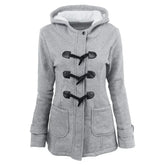 Casaco Feminino Básico com Capuz e Zíper - Sobretudo Casual para Outono/Inverno - (Promoção de Inverno 2025)