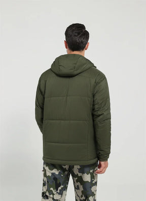 Jaqueta Masculina Térmica de Nylon Ripstop com Estampa Xadrez