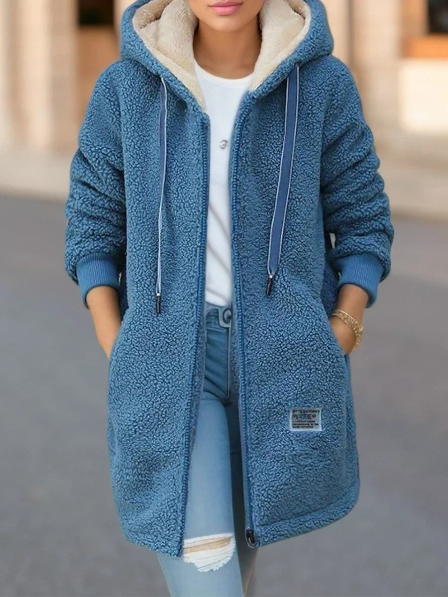 Casaco Blusão Feminino de Lã Acolchoado com Capuz - (Promoção de Inverno 2026)