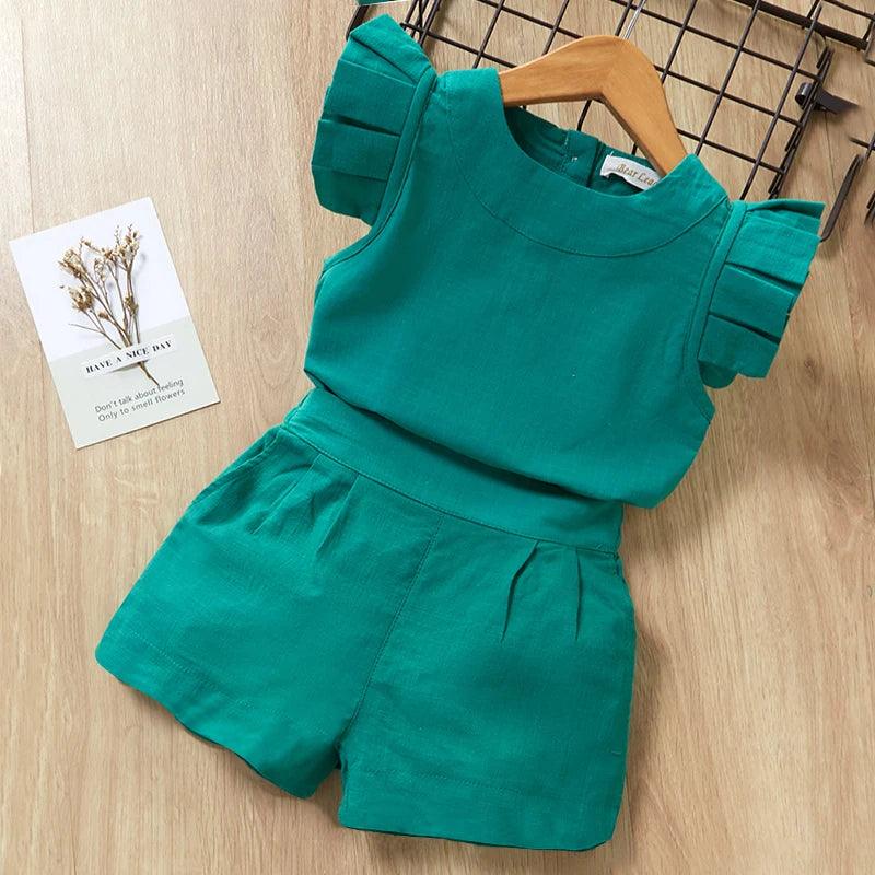 Roupas Infantil Meninas Camiseta + Short - Loja Conjunto Infantil