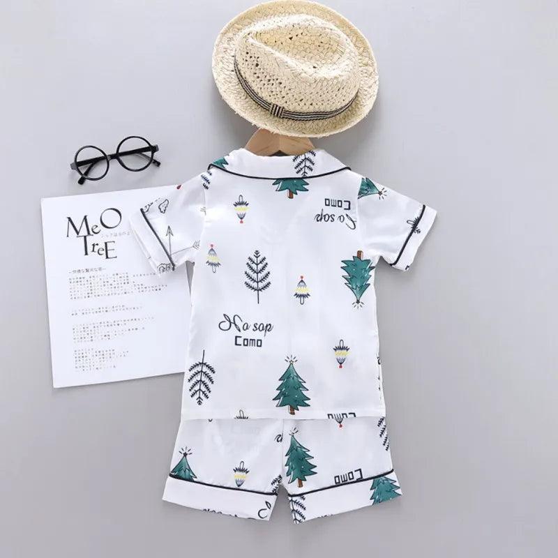 Pijamas Infantis de Seda Meninos Meninas - Loja Conjunto Infantil