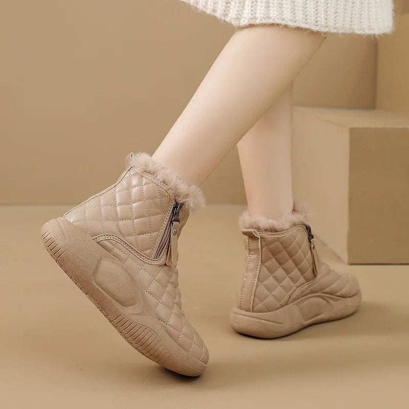 Bota Feminina Para Inverno com Zíper Solado Grosso ( Promoção )
