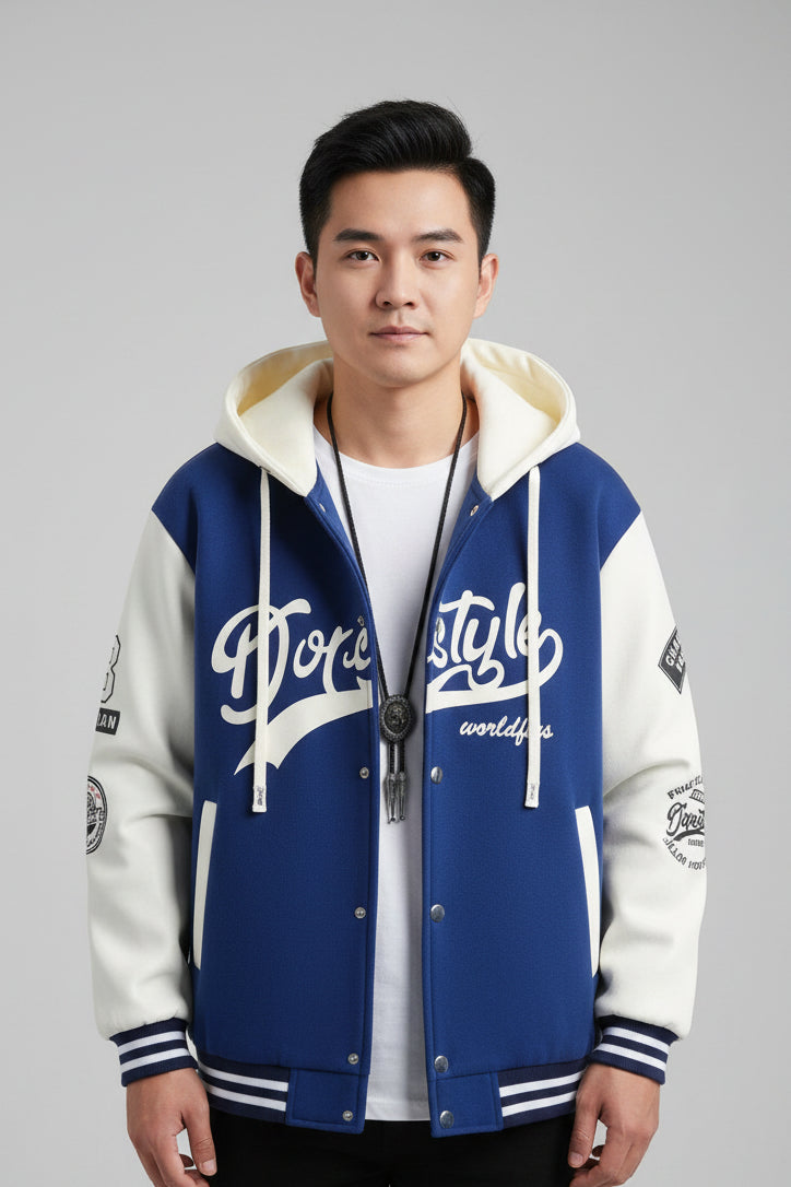 Jaqueta Masculina Varsity Colegial com Capuz NewSport