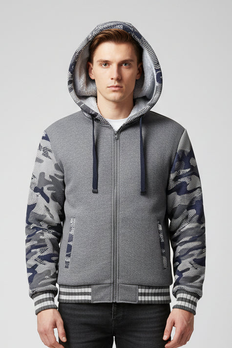 Jaqueta Masculina Camuflada com Capuz