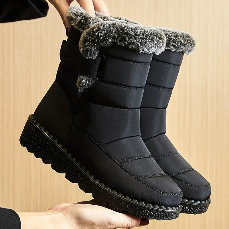 Bota Feminina Para Inverno Impermeável Salto Baixo - Conjunto Inverno