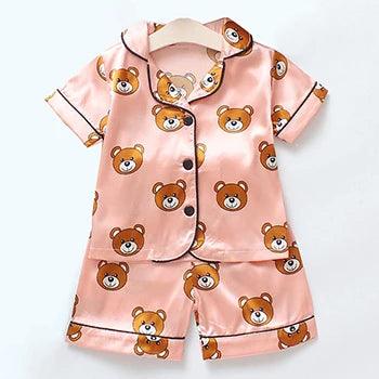 Pijamas Infantil de Cetim Meninos e Meninas - Loja Conjunto Infantil