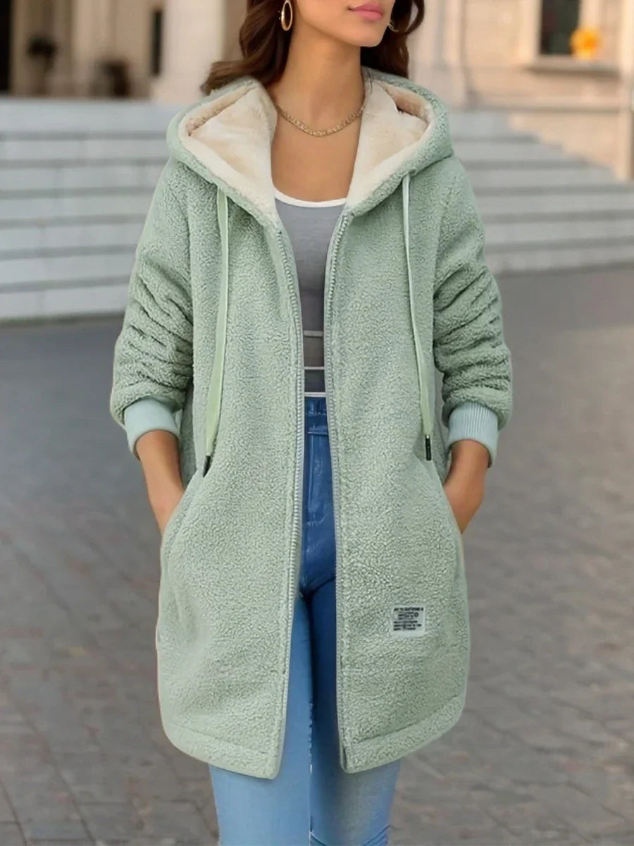 Casaco Blusão Feminino de Lã Acolchoado com Capuz - (Promoção de Inverno 2026)