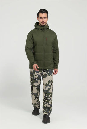 Jaqueta Masculina Térmica de Nylon Ripstop com Estampa Xadrez