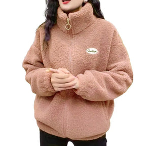 Jaqueta Feminina Para Inverno com Zíper e Detalhes Splice