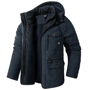 Jaqueta Masculina Tática com Capuz Forro Fleece e Bolsos - (Promoção de Inverno 2026)