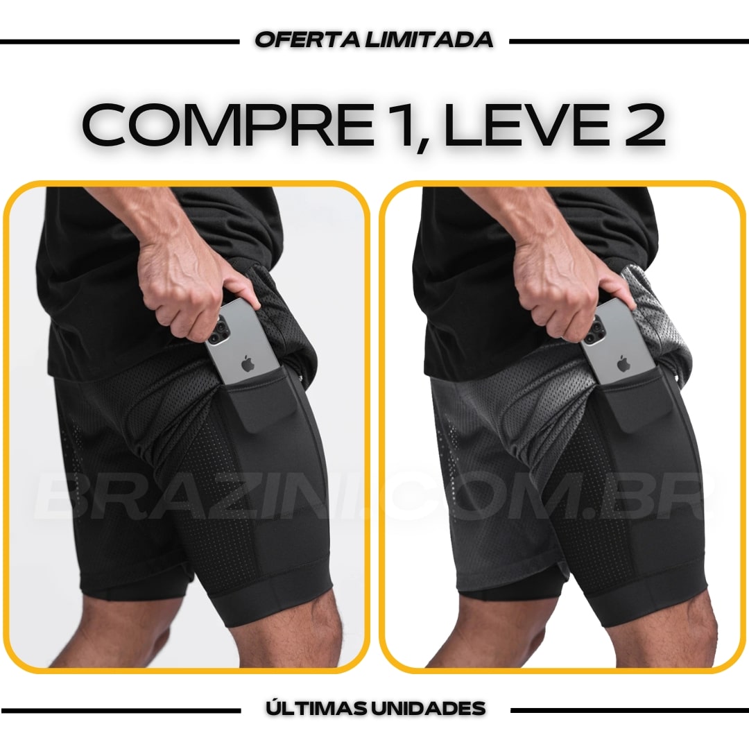 Shorts Dry-Fit™ de Compressão CJ - COMPRE 1 LEVE 2