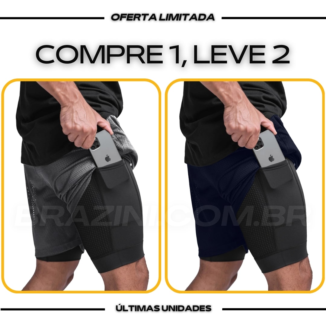 Shorts Dry-Fit™ de Compressão CJ - COMPRE 1 LEVE 2